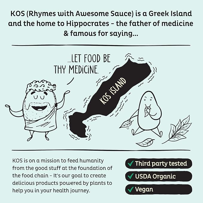 KOS Vegan Protein Powder Unflavored &amp Unsweetened - Low Carb Pea Protein Blend Organic Superfood Rich in Vitamins &amp Minerals - Keto Soy Dairy Free - Meal Replacement for Women &amp Men -
