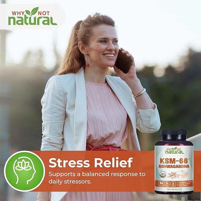 Why Not Natural Organic Ashwagandha KSM 66 Supplements Capsules - KSM66