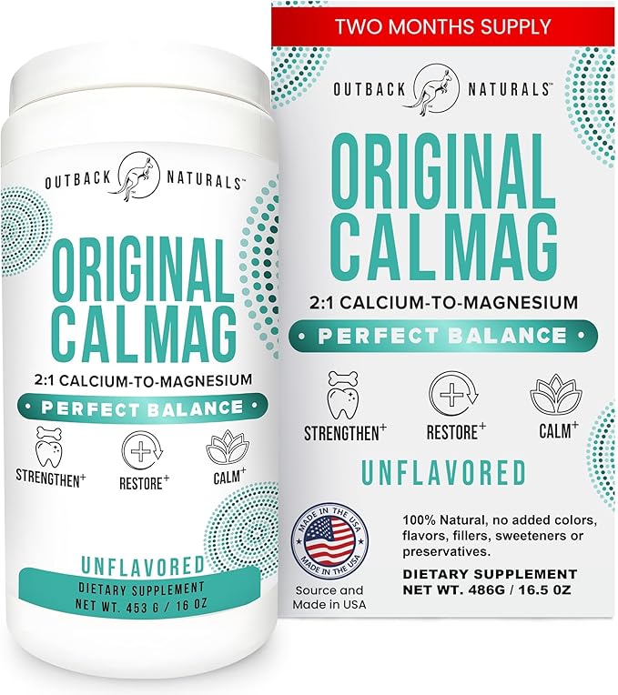 High Absorption 2:1 CalMag Calcium Magnesium Citrate Supplement Calcium Gluconate Powder Supports Stress Relief Sleep &amp Bone Strength Mineral Drink Unflavored 16.5 oz (Pack of 1)
