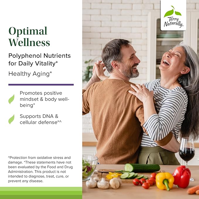 Terry Naturally Optimal Wellness - Immune Respiratory &amp Brain Health Support - Supports Liver Health with Curcumin - Provides Powerful Antioxidant Support - 30 Capsules (30 Servings)
