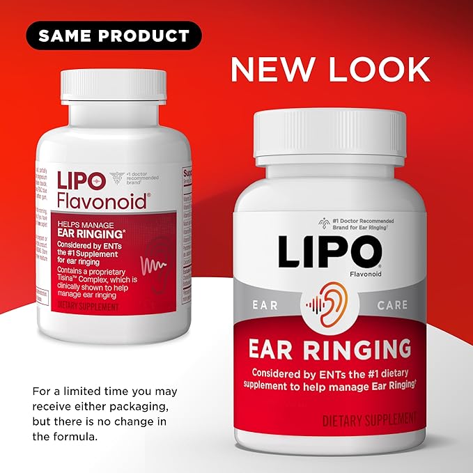 Lipo Flavonoid Ear Ringing - Doctor-Recommended for Ringing Ears – Clinically Proven Lemon Bioflavonoid Complex with Vitamins C B1 B2 B6 B12 &amp Calcium - 500 Caplets