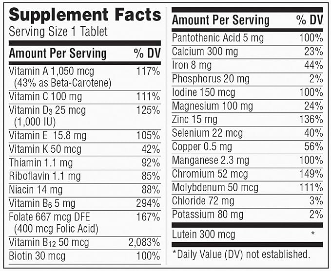 Centrum Silver Women's Multivitamin for Women 50 Plus Multivitamin/Multimineral Supplement with Vitamin D3 B Vitamins Calcium and Antioxidants Gluten Free Non-GMO Ingredients - 300 Count