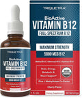 BioActive Vitamin B12 5000 mcg | 3 BioActive Forms Plus Methylfolate Cofactor - Methylcobalamin Adenosyl &amp Hydroxy | Sublingual Liquid Drops Berry Flavor Organic Non-GMO Vegan (1 oz)