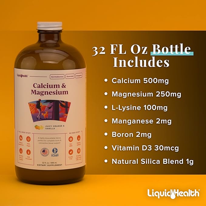 LIQUIDHEALTH Children Multivitamins Complete Multi for Kids and Calcium with Magnesium Joint Support Supplement Bundle