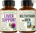 Liver Health + Men's Multivitamin Bundle. Liver Cleanse &amp Detox - Artichoke Milk Thistle Ginger Celery. Vitamins for Men - Immune Support Energy &amp Antioxidant Supplement