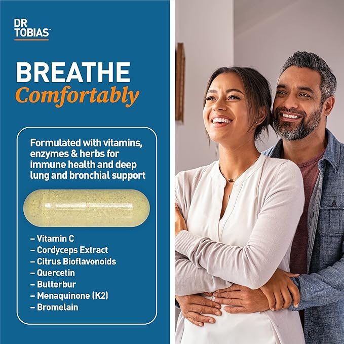 Dr. Tobias Omega 3 Fish Oil &amp Lung Health Supplements for Heart Brain &amp Immune Support Lung Cleanse &amp Detox Formula for Bronchial &amp Respiratory System 60 Capsules