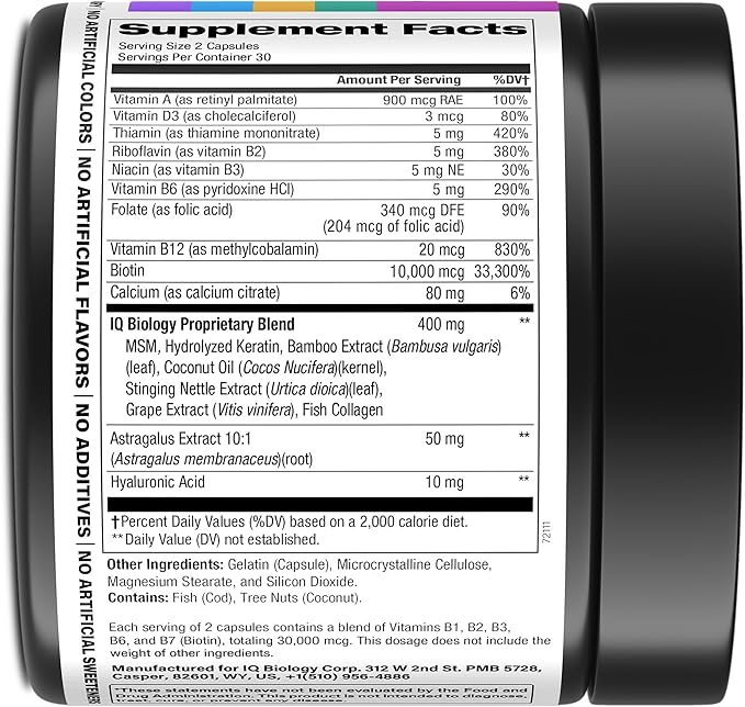 Biotin Bundle for Hair Growth with Collagen &amp Keratin for Hair Loss &amp Thinning Hair - Hair Skin and Nails Vitamins for Women &amp Men - Healthy Regrowth Skin Glow &amp Nail Repair - 180 Cap
