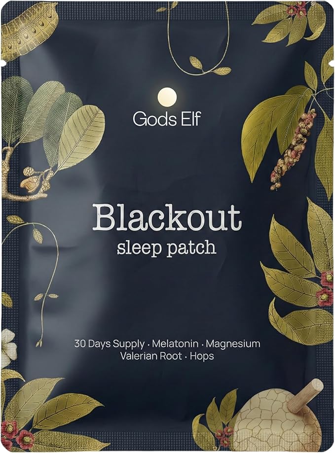Blackout Patch Sleep Aid via Sleep Patches with Melatonin Magnesium Valerian Root and Hops Made for Men and Women - Relaxes Body Steady Release Formula All Natural Deep Sleep - 30 Count