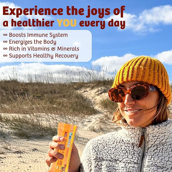Infinity C Superfood Bars Healthy Energy Bars with 1125 mg of Whole Food Vitamin C Immune Boosting Plant Based Ingredients Camu Camu Acerola Amla Powder &amp Shilajit Raw Gluten Free Non GMO