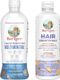 MaryRuth's Liquid Nighttime Multimineral (Coconut 32oz) &amp Hair Growth Max Liposomal (Almond Cookie) | Clean Label Project Verified® | Sugar-Free Vegan | Bedtime Routine Beauty Hair Skin Suppor
