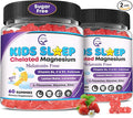 Kids Sleep Gummies Magnesium Bisglycinate 100/200 mg + 200/400 mg Calcium Citrate for Kids 4+ w/L-Theanine B6 Zinc D3K2 &amp GABA Lemon Balm Chamomile Extract for Zzz &amp Relax Bone Muscle