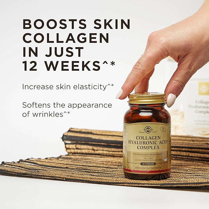 SOLGAR Hair Skin Nails &amp Collagen Bundle: Skin Nails &amp Hair Advanced MSM Formula 120 Tablets + Collagen Hyaluronic Acid Complex 30 Tablet + Biotin 10000 mcg 120 Capsules