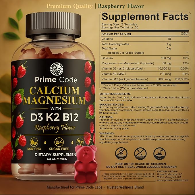 Prime Code Calcium Gummies and Vitamins D3 Complex