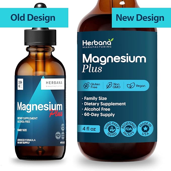 Magnesium Complex Plus 4 fl oz Liquid Drops - Advanced Magnesium Citrate Glycinate L-threonate with Vitamins B6 D C Supplement - High Potency 100% Absorption - 60-Day Supply