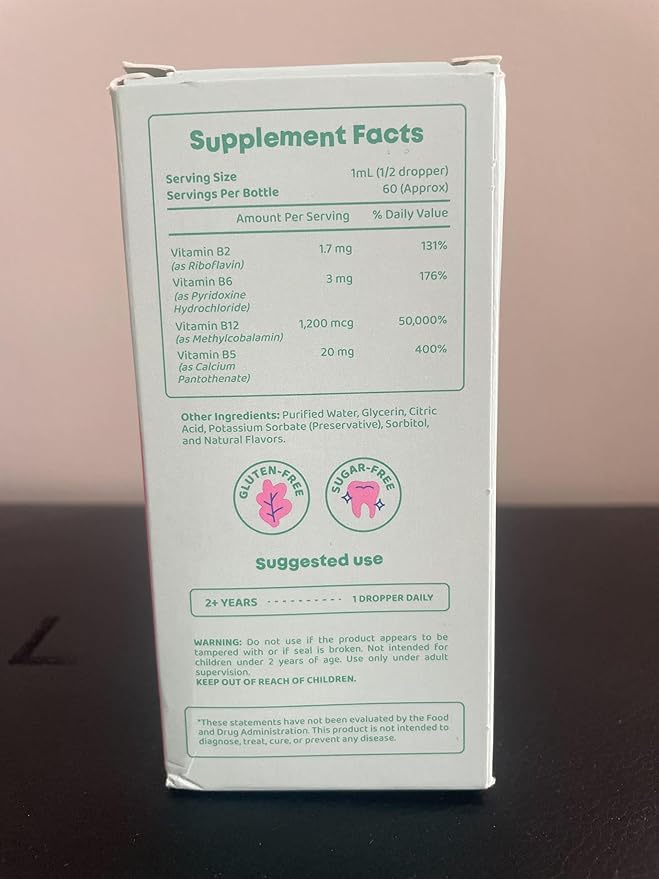 JoySpring Burst B12 Drops - Vitamin B Complex for Kids with Methyl B12 Supplement to Support Healthy Growth &amp Development Vegan Liquid B12 Drops Ages 3-16+ | 2 fl oz (60 Servings) (Pack of 2)