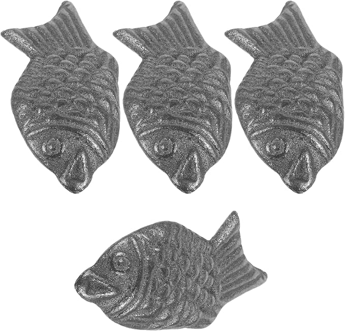 LOGOFUN 4pcs Natural Iron Fish Cooking Supplement Cast Vegan Athlete Health Tool