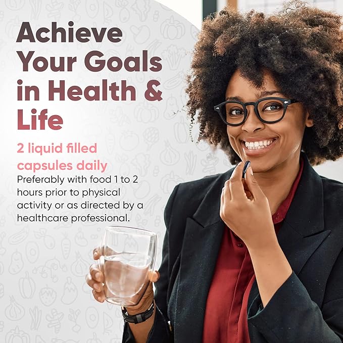 Bariatric Multivitamin with Iron - Easy-to-Swallow Capsule for Post Bariatric Surgery - Post Sleeve and Post Bypass with 42 Fruit &amp Veggies Blend - 60 + 120 Liquid Capsules