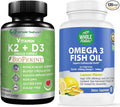 K2+D3 with Bioperine Plus Calcium Omega 3 Fish Oil are Most Effective Together to Support Heart &amp Bone Health Joints and Brain