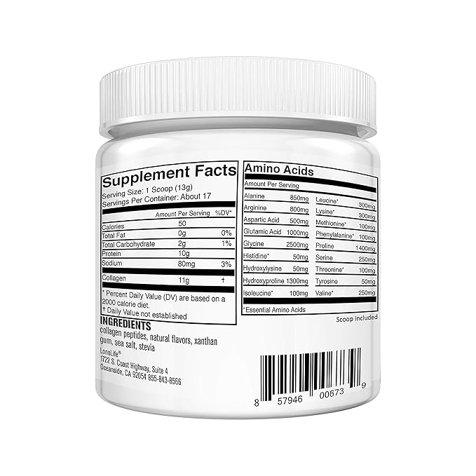 LonoLife Coconut Pineapple Collagen Peptides with 10g Protein Paleo and Keto Friendly 8-Ounce Bulk Container