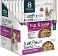 JustFoodForDogs JustFresh Boosts Hip &amp Joint Support Dog Food Toppers with Glucosamine to Support Hip Mobility &amp Joint Flexibility Human-Grade Fresh Pet Meal Booster 8 oz Pouches - 8 Pack