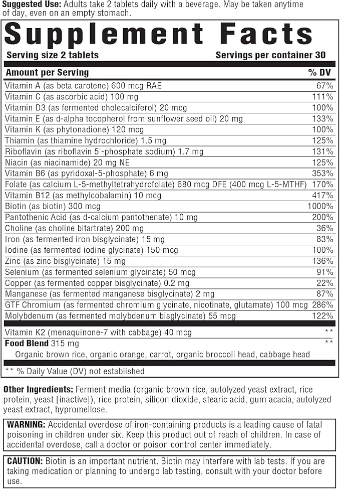 INNATE Response Formulas Women’s Multivitamin - Daily Multivitamin For Women - With Vitamins B12 B6 and D3 - Includes Methylated Folate - Made Without 9 Food Allergens - 60 Tablets (30 Servings)