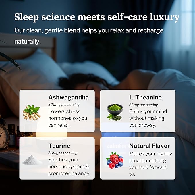 Natural Relaxation Gummies - Deep Sleep Support &amp Premium Stress Relief | 60 Count | Ashwagandha L-Theanine &amp Taurine | Drug-Free Formula | Vegan Friendly