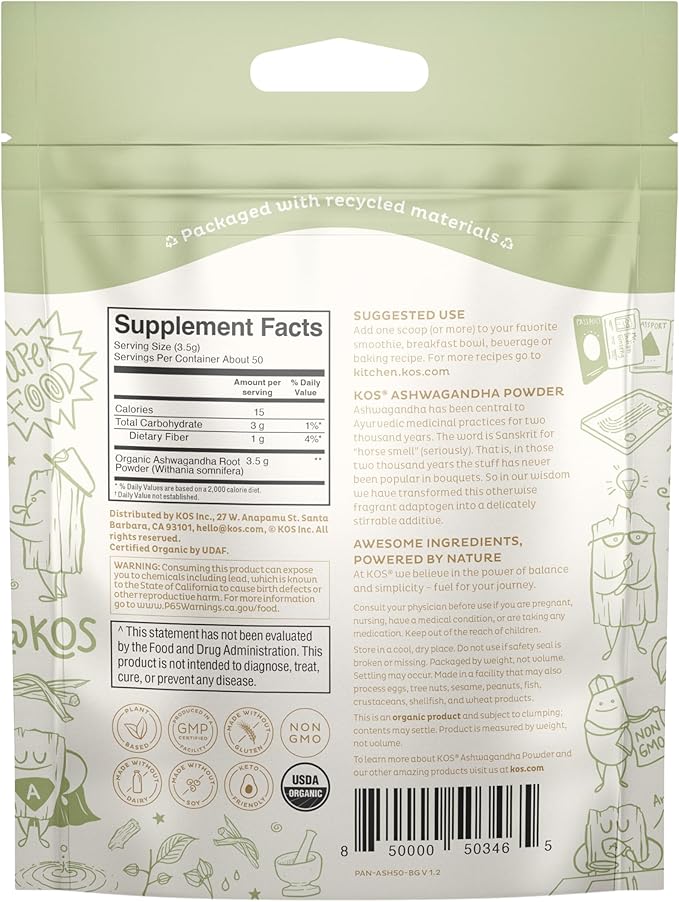 KOS Organic Ashwagandha Powder