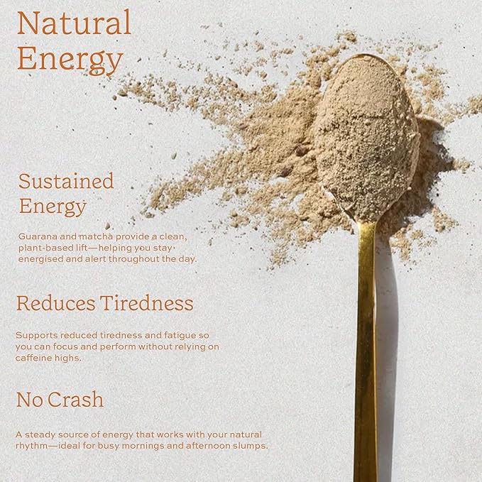 Aduna Organic Energy Superfood Blend | 100% Natural Stir-in Blend With 10+ Superfoods for Natural Energy Focus &amp Reduced Tiredness | Vegan Powder for Yogurt Juices &amp Smoothies | 250g