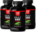 VIP VITAMINS Energy Pills - Gray Hair Solution - with BIOTIN &amp FOLIC Acid - zinc Oxide - 3 Bottles (180 Capsules)