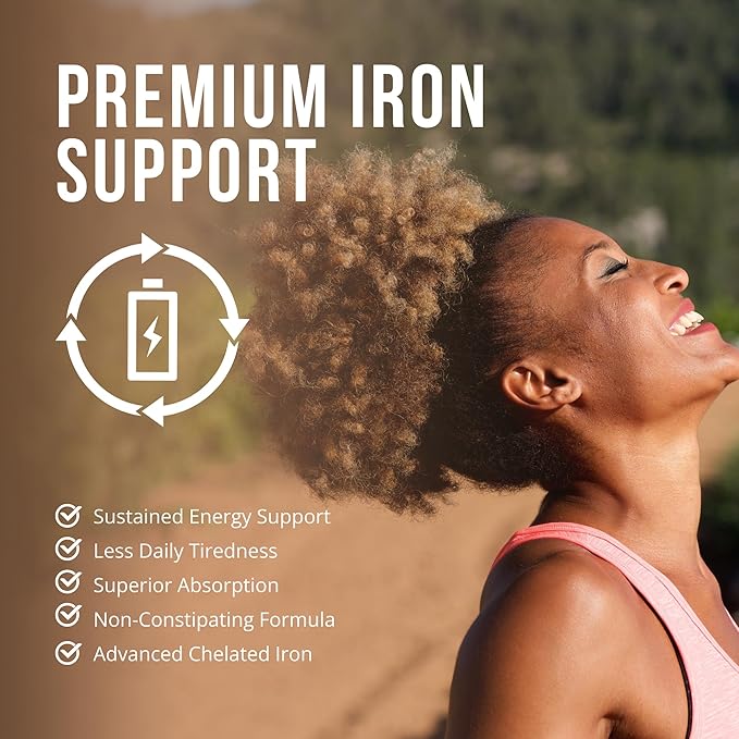 Approved Science Anemiaprin - Absorbable Iron Vitamin C - Gentle On Stomach - 120 Capsules - 2 Month Supply - Non-GMO Vegan