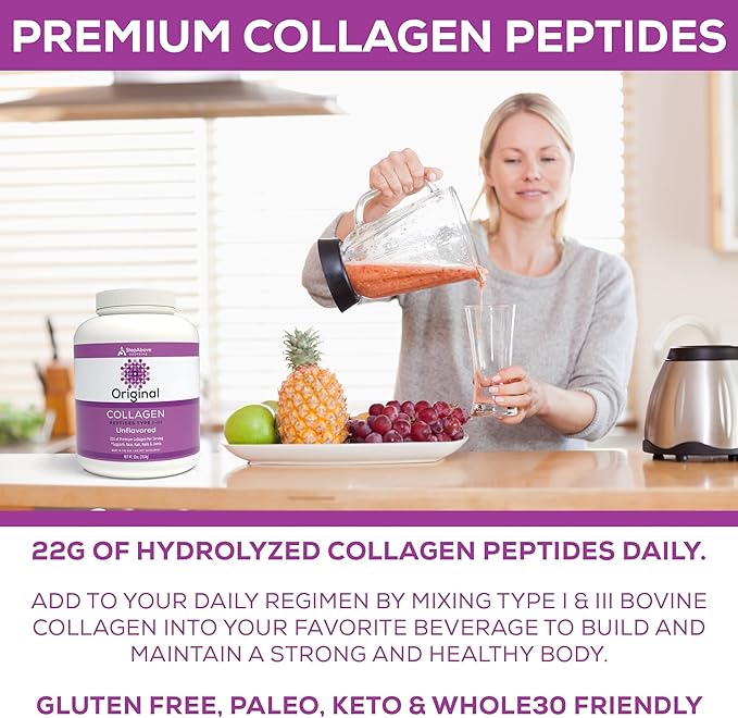 Original Collagen Peptides Premium Hydrolyzed Type I-III 100% Bovine 92 Oz