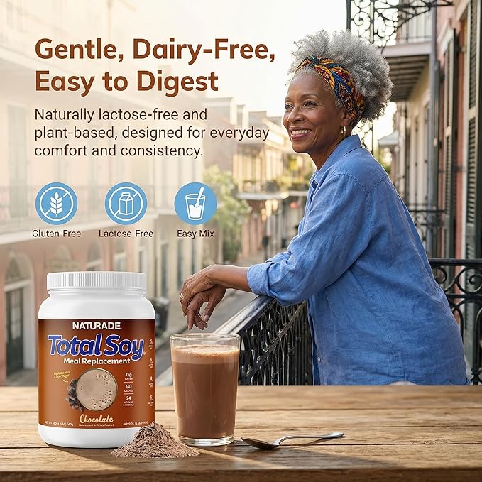 Total Soy Plant-Based Meal Replacement Powder | 13g Complete Soy Protein Low Carb Low Sugar | Supports Hormonal Balance Healthy Blood Sugar &amp Weight Management | Chocolate Vegan