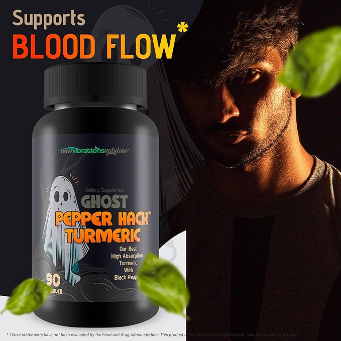 Ghost Pepper Hack Turmeric - Our Best Gold Turmeric Curcumin with Black Pepper Supplement - Super High Absorption Turmiric Capsules - Curcumin Turmeric Black Pepper Supplement with Vitamin C &amp Gin