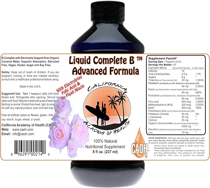 Liquid Vitamin B Complex with Non-Flush niacin - 8 oz from CAOH