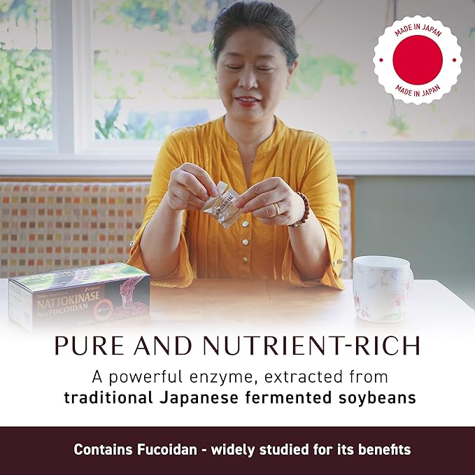 Umeken Nattokinase Plus Fucoidan Nattokinase Supplement 5000FU Natto Odor Free Easy to Take Okinawan Fucoidan Japanese Supplement 30 Counts Pack of 1