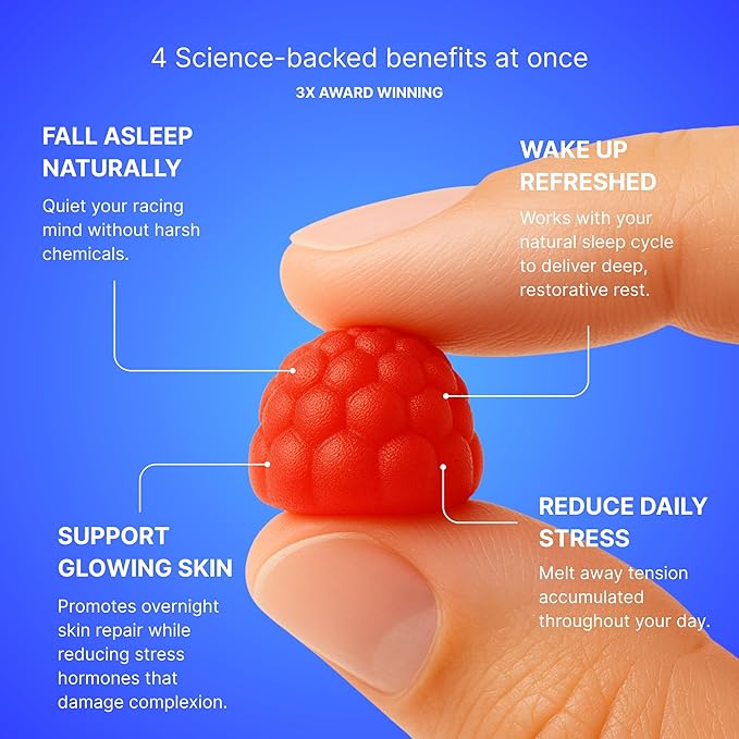 Natural Relaxation Gummies - Deep Sleep Support &amp Premium Stress Relief | 60 Count | Ashwagandha L-Theanine &amp Taurine | Drug-Free Formula | Vegan Friendly