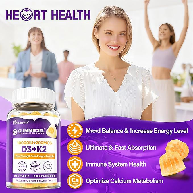 Magnesium Glycinate Gummies 420mg for Adults &amp Vitamin D3 K2 Filled Gummies