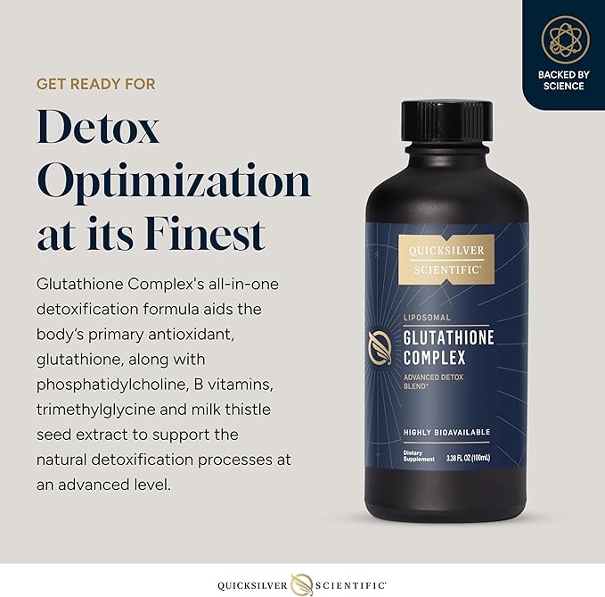 Quicksilver Scientific Glutathione Complex - Superior Absorption Antioxidant Supplement with Liquid Glutathione &amp Milk Thistle - Vitamin B Complex - Supplement for Daily Use (3.38 fl oz)