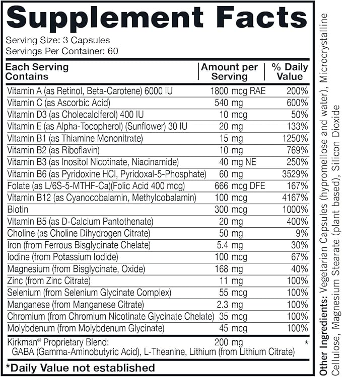 Kirkman Super Nu-Thera Multivitamin Teen &amp Adult