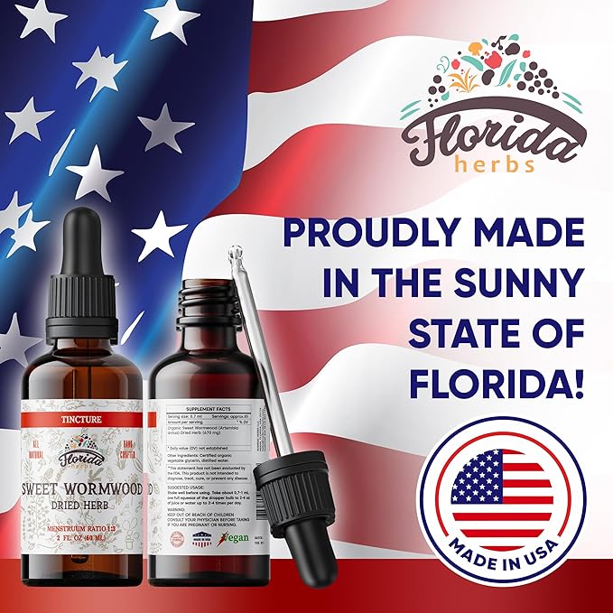 Sweet Wormwood Organic Tincture - Natural Supplement - Made in USA - 2 Fl Oz (Sweet Wormwood - 2 x 2 Fl Oz)