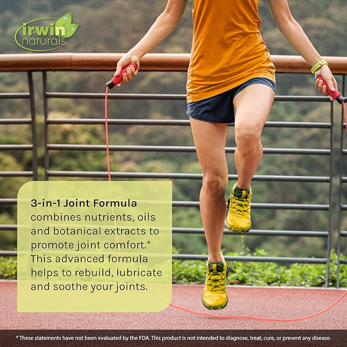 Irwin Naturals 3-in-1 Joint Formula - Powerful Joint Support Supplement with Glucosamine Chondroitin Turmeric &amp Boswellia - 90 Liquid Softgels
