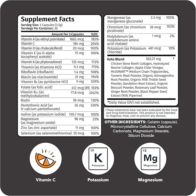 Vitamin Bounty Tune Your Keto Multivitamin + Recover On Keto Electrolytes - Daily Nutrition &amp Keto-Friendly Hydration - 2 Supplement Bundle