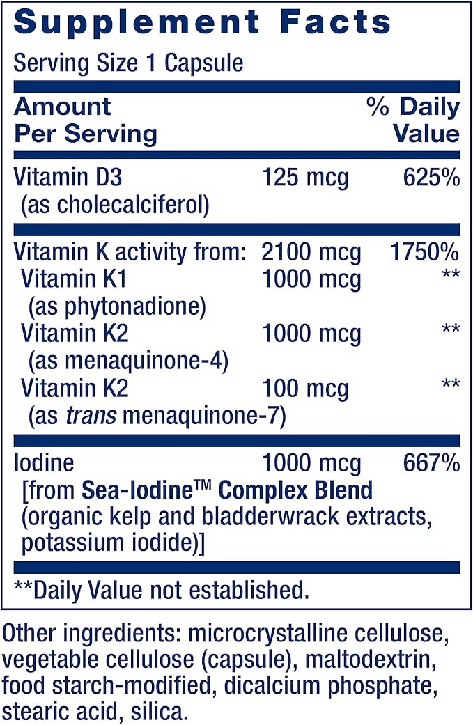 Life Extension Curcumin and Vitamins D &amp K with Sea-Iodine Capsules for Immune Bone Heart and Thyroid Support
