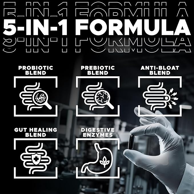 DIGESTIVAL 5-in-1 Gut Health Formula: Probiotics Prebiotics Enzymes Gut Healing &amp Bloat Relief with 53 Ingredients 60 Billion CFU and Advanced Support for IBS Leaky Gut and Digestive Wellne