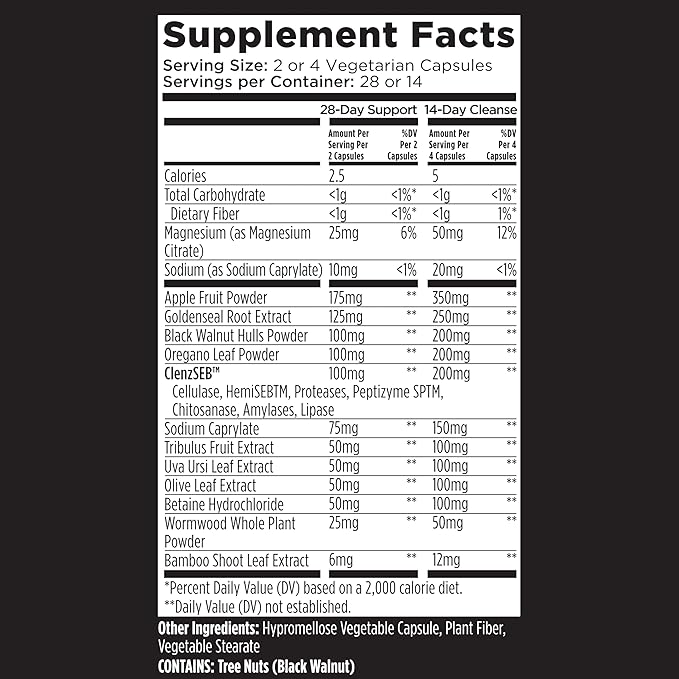 Livingood Herbal Digestive Balance Support with Oregano Olive Leaf Wormwood &amp Black Walnut - 56 Vegetarian Capsules
