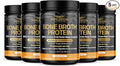 FREZZOR 100% Grass-Fed Collagen Protein Bone Broth with UAF1000+ Peptides Type I II III V VI VIII IX Anti-Aging Improves Digestion Curcumin Chili Flavor 17.6 Ounce 5 Jars