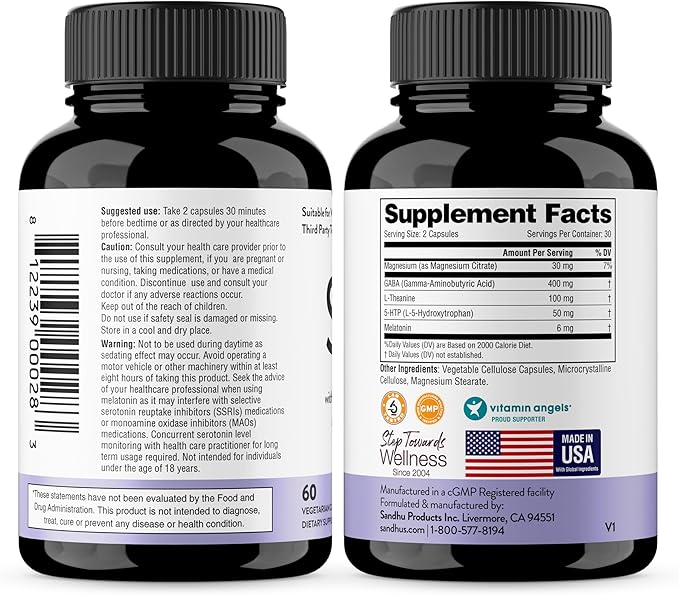 Sandhu's Zinc Quercetin 120 Count (Pack of 2) &amp Sleep 60 Capsules –Non-Habit Forming 5-in-1 Sleep Aid Supplement| Supports Immune Health &amp Aids Restful Sleep