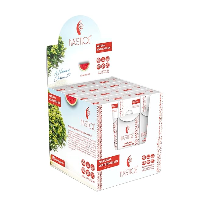 Mastiqe Sugar Free Hard Chewing Gum with Natural Mastic (Watermelon)
