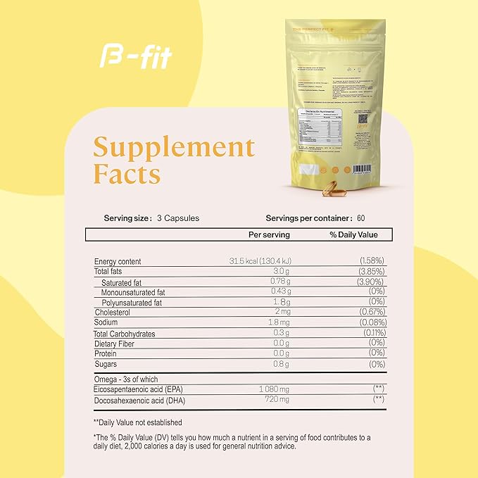 B-FIT B Just Inositol + Omega 3 – Myo-Inositol &amp D-Chiro 40:1 Formula + Fish Oil 1800 mg EPA &amp DHA – 2 Month Supply