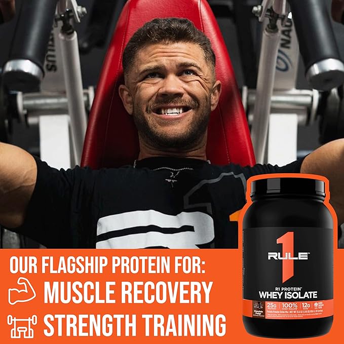 Rule 1 R1 Protein Whey Isolate - with 25g Protein &amp 6g BCAA Exclusively from Isolated &amp Hydrolyzed Sources for Workout Recovery (5 Pounds* Café Mocha)